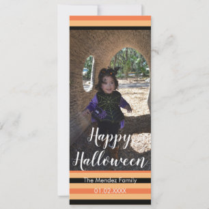 Leuke Halloween Oranje Zwarte Fotokaart Feestdagenkaart