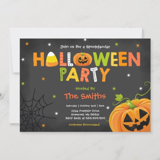 Leuke Halloween Party Spooktacular Halloween Party Kaart (Voorkant)