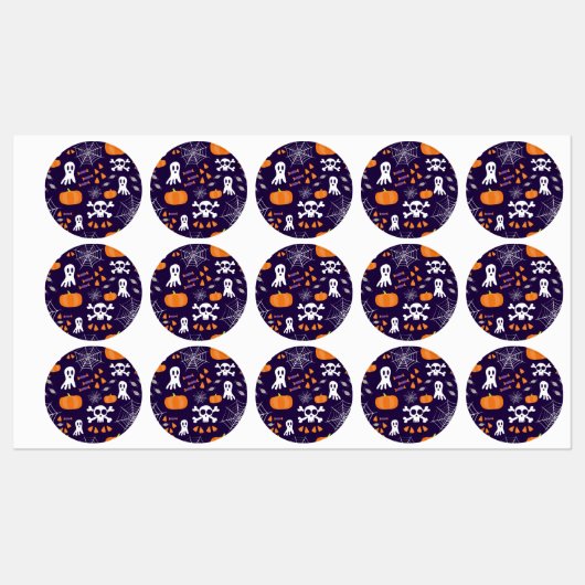 Leuke Halloween-patroon Labels (Vel)