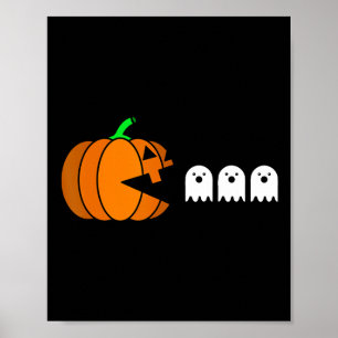 Leuke Halloween Pompoen Eating Ghost Poster