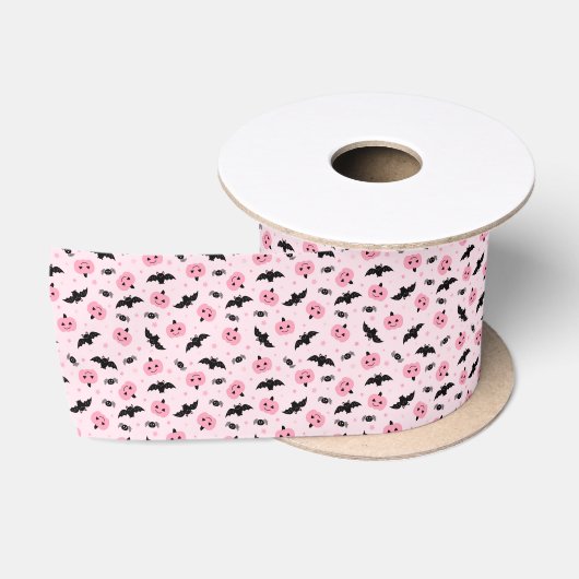Leuke Halloween pompoen en Bat Pattern Ribbon Lint (Spoel)