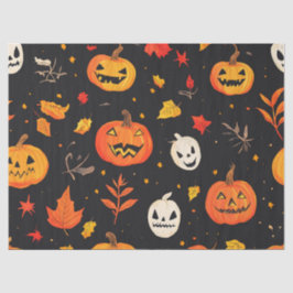 Leuke Halloween pompoen en bladeren Print Tissuepapier