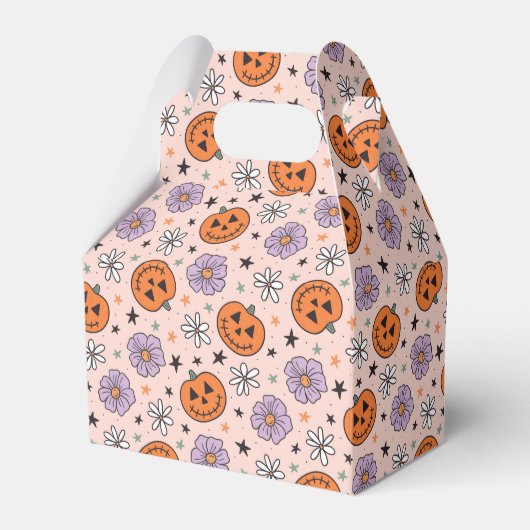 Leuke Halloween pompoenen en bloemen patroon Bedankdoosjes (Voorkant Zijde)