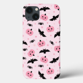 Leuke Halloween pompoenen en vleermuispatroon iPhone 13 Hoesje