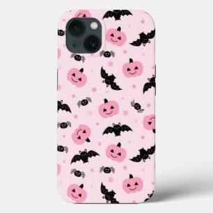 Leuke Halloween pompoenen en vleermuispatroon iPhone 13 Hoesje