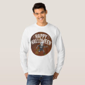 Leuke Halloween Skeleton Voetbal T-shirt Design (Voorkant volledig)