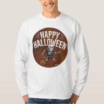 Leuke Halloween Skeleton Voetbal T-shirt Design
