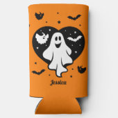 Leuke Halloween spook met hart en vleermuis (Achterkant)