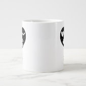 Leuke Halloween spook met hart en vleermuis Extra Grote Beker (Voorkant)
