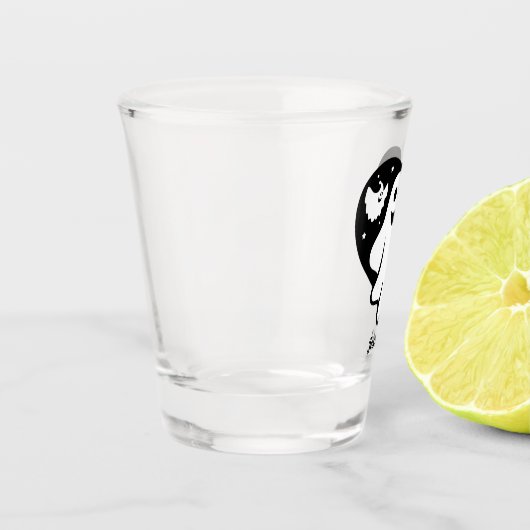 Leuke Halloween spook met hart en vleermuis Shot Glas (Links)