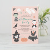 Leuke Halloween Spooktacular Party Uitnodiging (Staand voorkant)