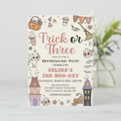 Leuke Halloween Spooky Ghost 3e Verjaardag Kaart (Staand voorkant)