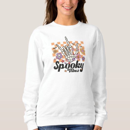 Leuke Halloween Spooky Vibes Trui (Voorkant)