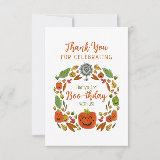 Leuke Halloween Verjaardagsfeestje Bedankkaart (Voorkant)