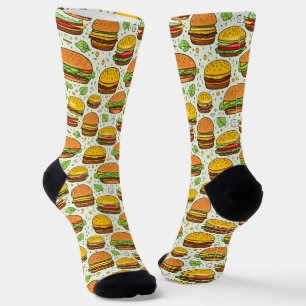Leuke hamburgers patroon sokken