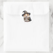Leuke hamster heks vierkante sticker (Tas)