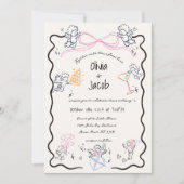 Leuke Hand getrokken Cupido Bow Scribble Golvende  Kaart (Voorkant)