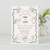 Leuke Hand getrokken Cupido Bow Scribble Golvende  Kaart (Staand voorkant)