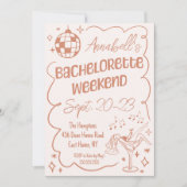 Leuke Hand getrokken Disco Bachelorette Party Week Kaart (Voorkant)