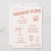 Leuke Hand getrokken Disco Bachelorette Party Week Kaart (Achterkant)