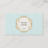 Leuke Hand getrokken Lijst Mode en Beauty Turquois Visitekaartje (Voorkant)