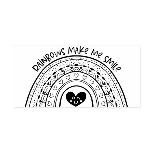 Leuke Hand getrokken regenboog Rubberstempel (Afrduk)