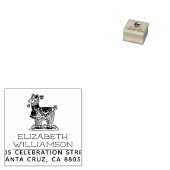 Leuke handgetekende Alpaca naam & retour adres Rubberstempel (Gestempeld)