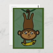 Leuke hangende apenkaart briefkaart (Voorkant / Achterkant)