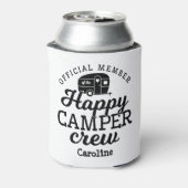 Leuke Happy Camper Crew Member Camping Blikjeskoeler (Blikje Achterkant)