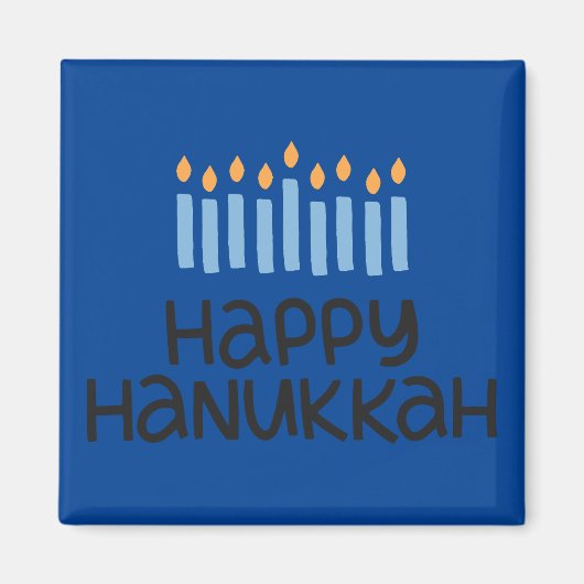 Leuke Happy Chanoeka Square Magnet Magneet (Voorkant)