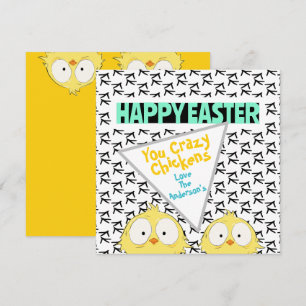 Leuke "Happy Easter, jij gekke kippen" Easter Feestdagenkaart