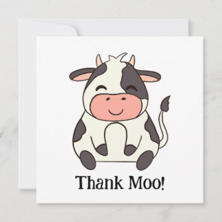 Leuke Happy Koe Boerderij Dier Dank Moo! Bedankkaart