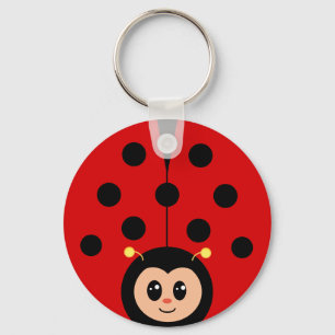 Leuke Happy Lady Bug Cartoon Sleutelhanger