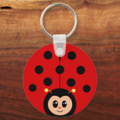 Leuke Happy Lady Bug Cartoon Sleutelhanger (Achterkant)