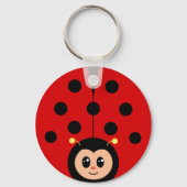 Leuke Happy Lady Bug Cartoon Sleutelhanger (Achterkant)