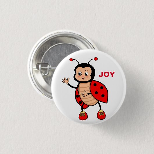 Leuke Happy Ladybug Cartoon Ronde Button 3,2 Cm (Voorkant /achterkant)