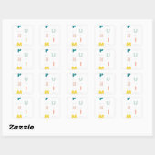 Leuke Happy Purim Pastels Vierkante Sticker (Vel)
