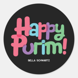 Leuke Happy Purim Ronde Sticker