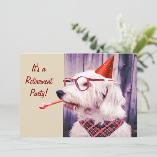 Leuke Happy Schattige Dog Celebrating Party Pet Kaart (Staand voorkant)
