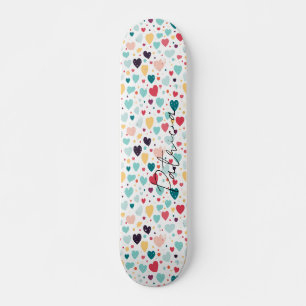Leuke harten en Polka Dots Patroon Kleurrijke Girl Skateboard