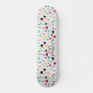 Leuke harten en Polka Dots Patroon Kleurrijke Girl Skateboard