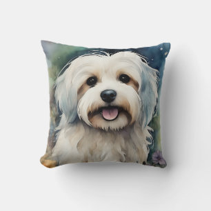 Leuke Havanese Hond in Waterverf Kussen