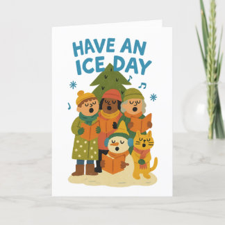 Leuke “Have an Ice Day” Persoonlijke Familienaam Feestdagen Kaart