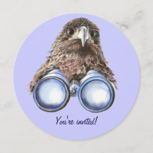 Leuke Hawk Bird kijken Verjaardag Uitnodigen Kaart