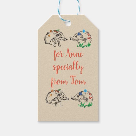 Leuke Hedgehogs Custom Gift Label Cadeaulabel (Voorkant)