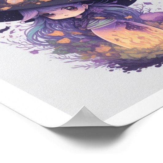 Leuke heks in Paarse Poster (Hoek)