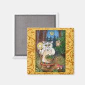 Leuke Heks Kat Betoverde Bos spoof magneet (Voorkant / Achterkant)