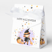 Leuke heks Kinder Halloween Tent Favor Box Bedankdoosjes (Voorkant Zijde)