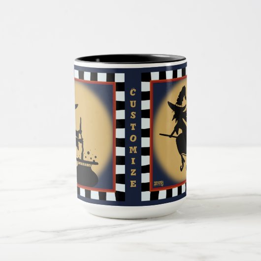 Leuke heks silhouetten Halloween  Mok (Midden)