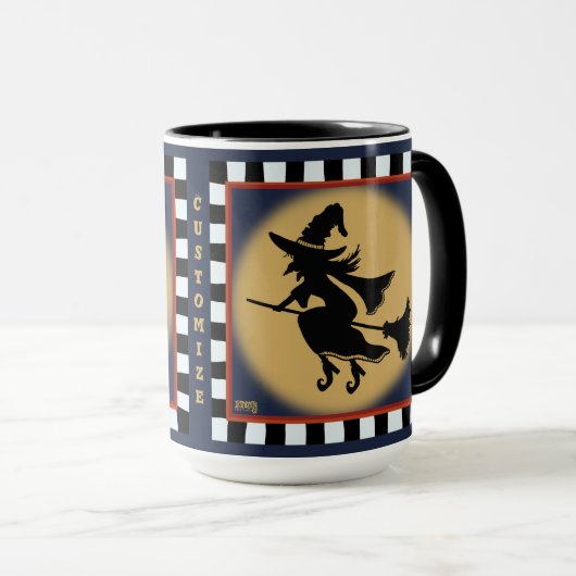 Leuke heks silhouetten Halloween  Mok (Voorkant rechts)